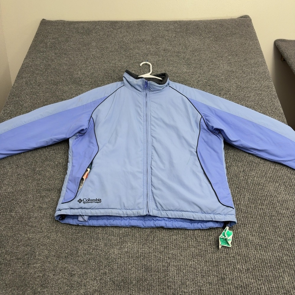 Columbia Jacket Womens XL Blue Nylon Insulated Full Zip Gorpcore Outdoor Casual